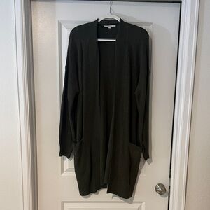 LIFT Open-Front Olive Green Sweater